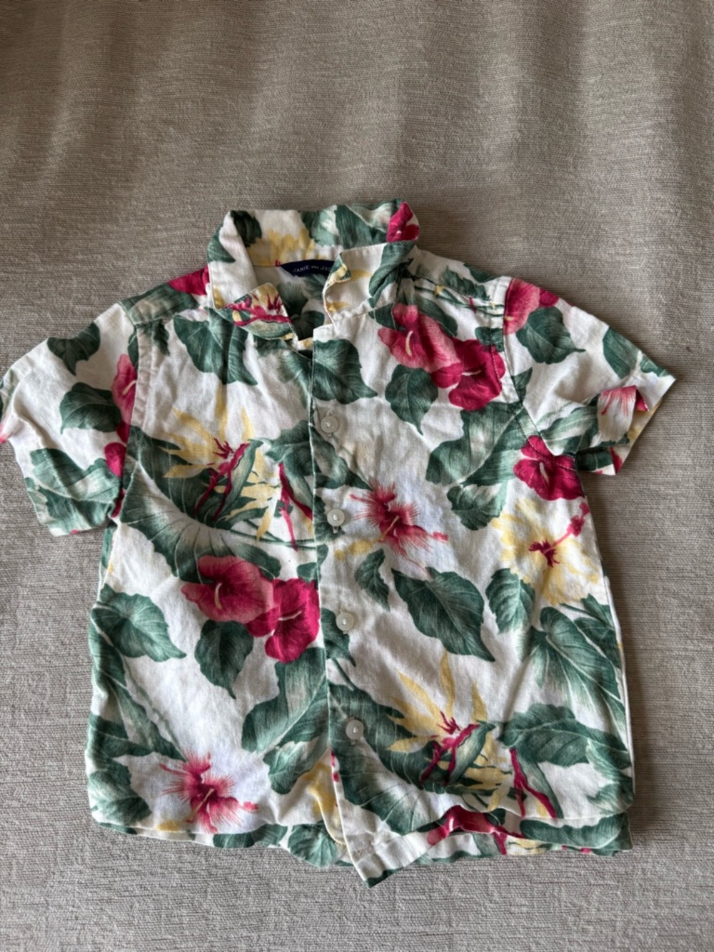 Janie and Jack Toddler Hawaiian Shirts Bundle 18-24M Tropical Linen Button Up - Picture 4 of 11